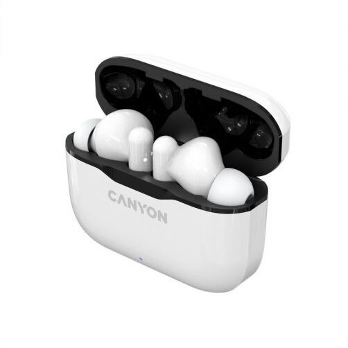 Set Casti wireless Canyon TWS-3, bluetooth 5.0, waterproof Ip33, White