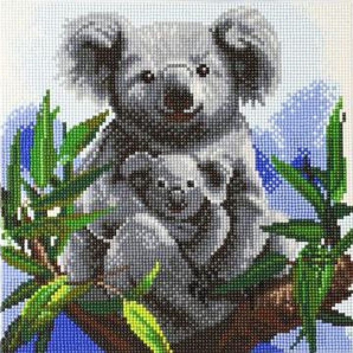 Set creativ tablou cu cristale, Crystal Art, ursul koala, 30x30 cm, Craft Buddy
