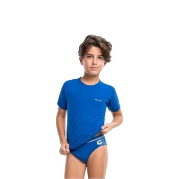 Set tricou si chiloti baieti Enrico Coveri EC4093SLB, Albastru regal Set tricou si chiloti baieti Enrico Coveri EC4093SLB, Albastru regal