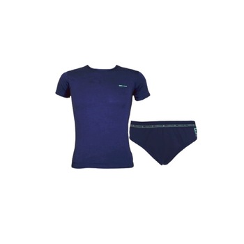 Set tricou si chiloti baieti Enrico Coveri EC4093SB, Albastru, 158-164 CM Set tricou si chiloti baieti Enrico Coveri EC4093SB, Albastru, 158-164 CM