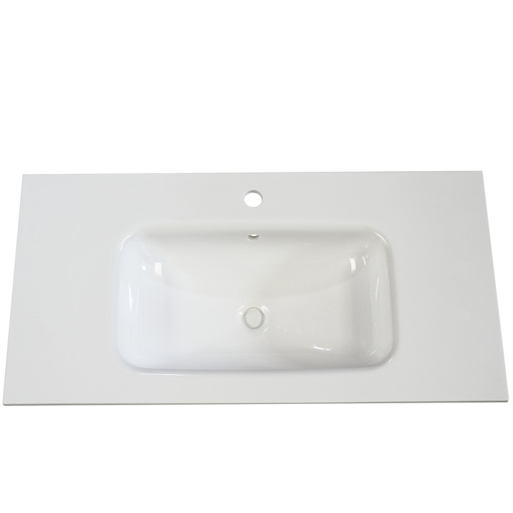 Lavoar compozit pentru mobilier baie 1205 x 515 x 12 V.CX 510 X 310 X 125 mm, Kompotech, Alb lucios/mat
