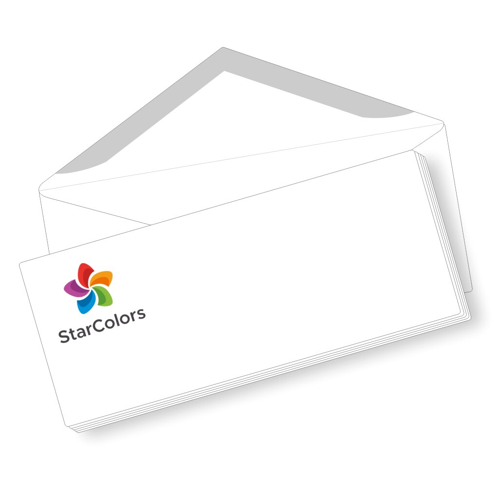 Set 400 Plicuri DL, Personalizare Color, Clapa V Gumata, Alb, 110 x 220 mm, Economic