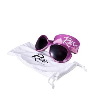 Ochelari de soare cu protectie UV, Copii, Banz Retro, Oval Pink Diva, 2-5Y Standard
