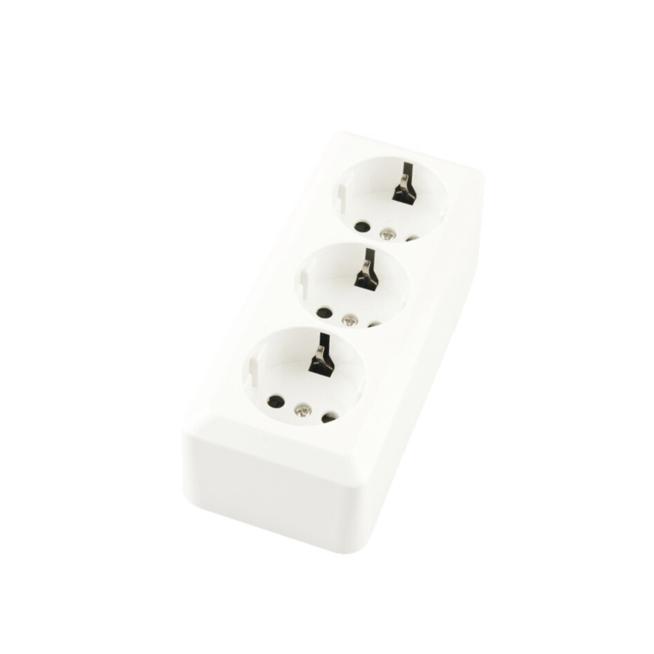 Priza tripa Electronin, PT MINI, 16A, IP54, alb