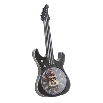 Ceas de masa Gitarre, Boltze, metal, negru, 14cm x 5cm x 34cm Ceas de masa Gitarre, Boltze, metal, negru, 14cm x 5cm x 34cm