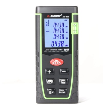 Telemetru profesional SNDWAY T40 functii multiple, 5 cm-40 m, distanta, aria, volum, pitagora, nivela, 30 memorii, toleranta 2mm Telemetru profesional SNDWAY T40 functii multiple, 5 cm-40 m, distanta, aria, volum, pitagora, nivela, 30 memorii, toleranta 2mm