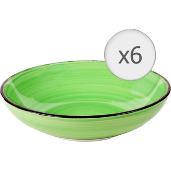 Set 6 farfurii adanci Art of dining by HEINNER Gala, ceramica, 20 cm, verde Set 6 farfurii adanci Art of dining by HEINNER Gala, ceramica, 20 cm, verde