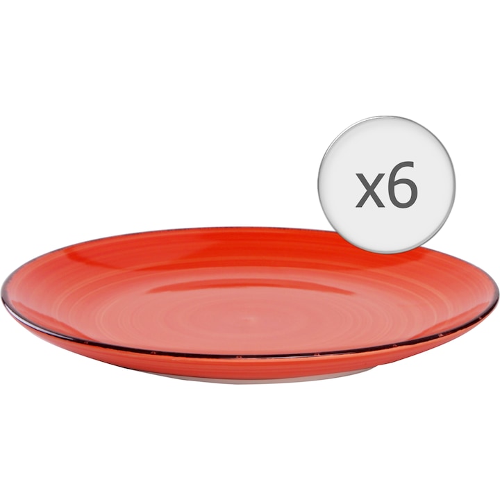 Комплект от 6 плитки чинии Art of dining by HEINNER Gala, Керамика 27 см, Оранжев