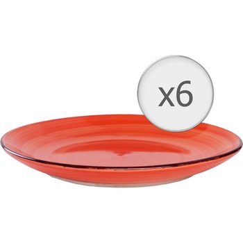 Set 6 farfurii desert Art of dining by HEINNER Gala, ceramica, 19 cm, portocaliu Set 6 farfurii desert Art of dining by HEINNER Gala, ceramica, 19 cm, portocaliu