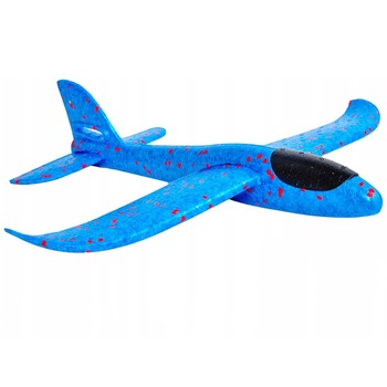 Avion din spuma, Zola® ,albastru cu buline rosii, 37 cm Avion din spuma, Zola® ,albastru cu buline rosii, 37 cm