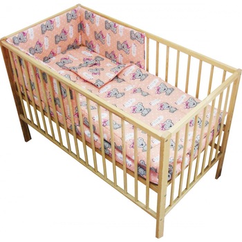 Lenjerie patut cu 4 piese Ursuletul cu fundita Lenjerie patut cu 4 piese Ursuletul cu fundita