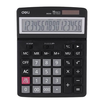 Calculator de Birou Deli Core, 16 Digits, 193x139x34 mm, Alimentare Duala, Corp din Plastic Negru Calculator de Birou Deli Core, 16 Digits, 193x139x34 mm, Alimentare Duala, Corp din Plastic Negru