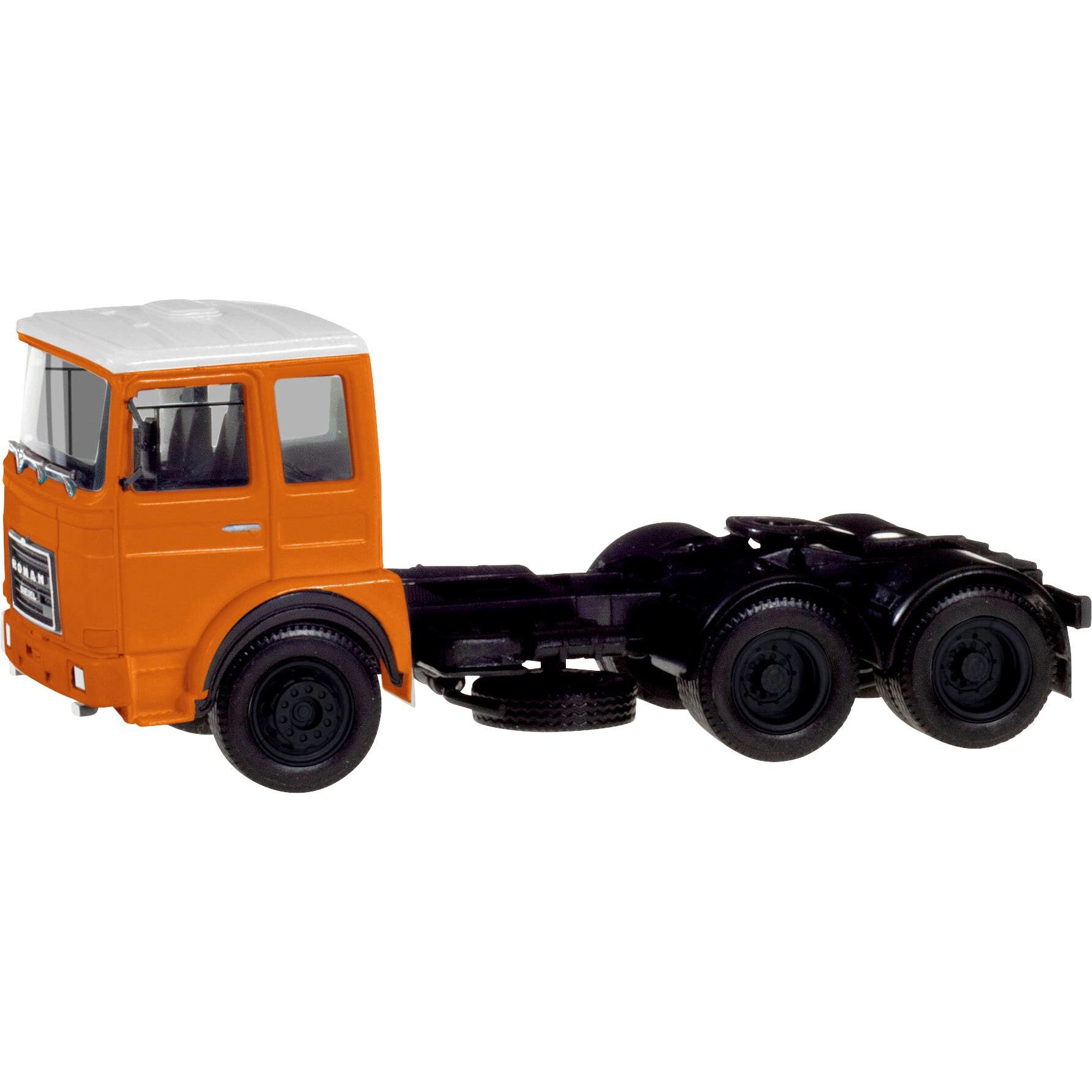 Macheta camion Roman Diesel 6×4,Portocaliu, L:70mm,1:87