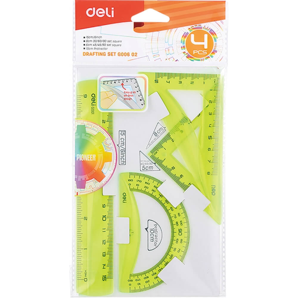 Set 4 Piese de Geometrie Deli, Galben