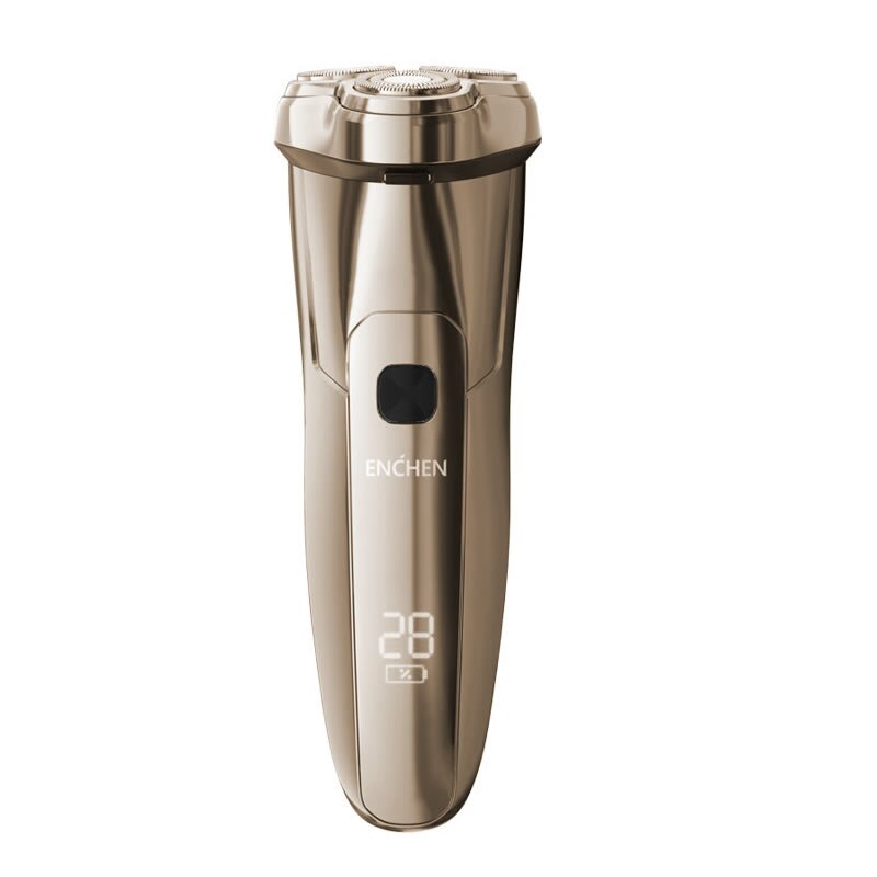 Aparat de ras electric, Enchen, Steel 3S, Afisaj LED, IPX7 Impermeabil, Lama plutitoare 3D, Incarcare rapida, Auriu