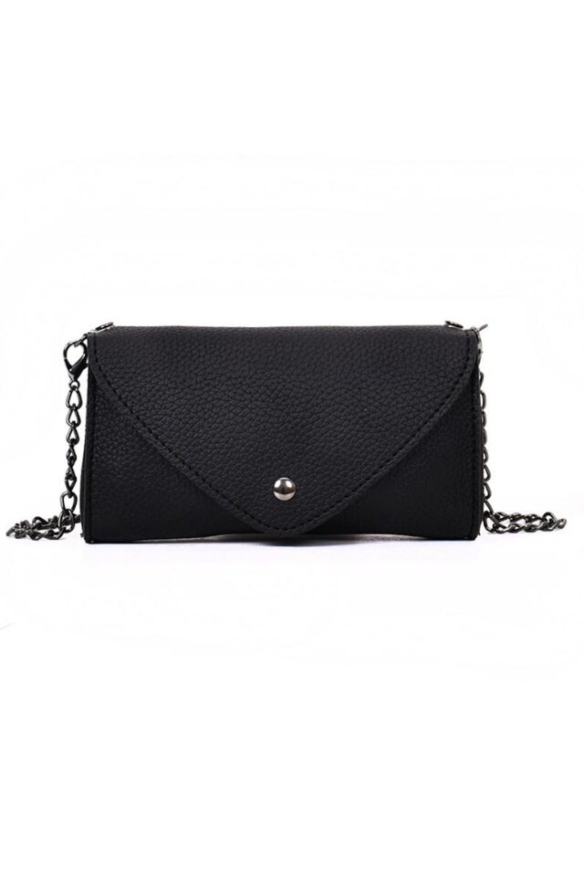 Borseta de dama Eve de culoare neagra din piele ecologica, 18 x 14 x 5 cm