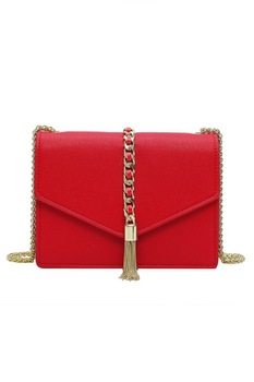 Geanta de dama Amelie rosie din piele ecologica cu lant metalic, 19 x 14 x 6 cm Geanta de dama Amelie rosie din piele ecologica cu lant metalic, 19 x 14 x 6 cm