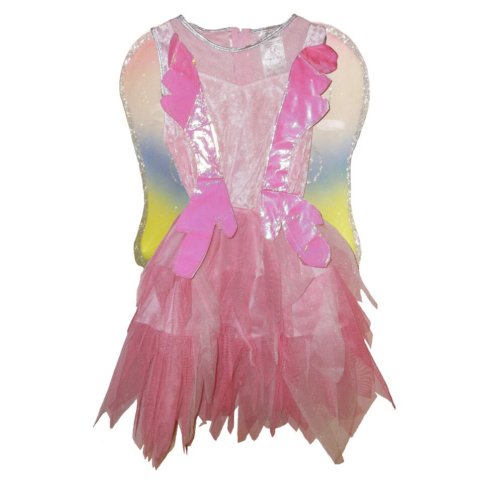 Rochita elf fete Funny Fashion, roz, 104 cm, cu aripi