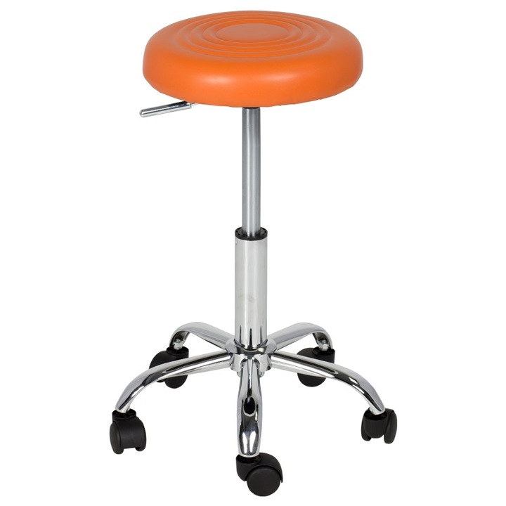 Бар стол тип табуретка с колелца Carmen 3075, оранжев