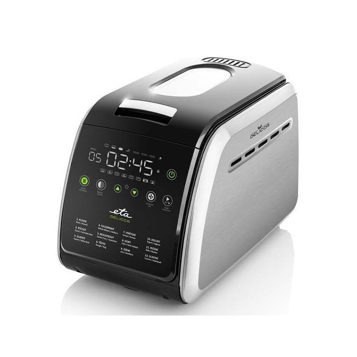 Хлебопекарна ETA Delicca II 7149 90030, две бъркалки, 850W, Сив/Черен