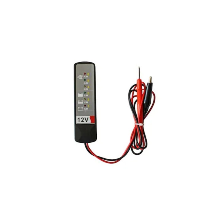 Тестер за алтернатори и акумулатори Yavis Trade, LED дисплей, 12V, Сив