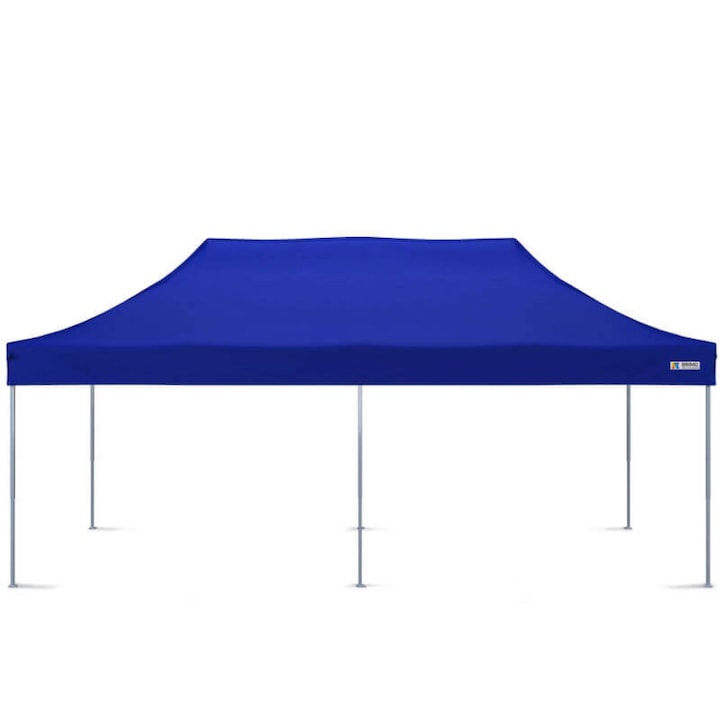 Szuper acél sátor, Kerti sátor 3x6m Kék oldalfal nélkül
