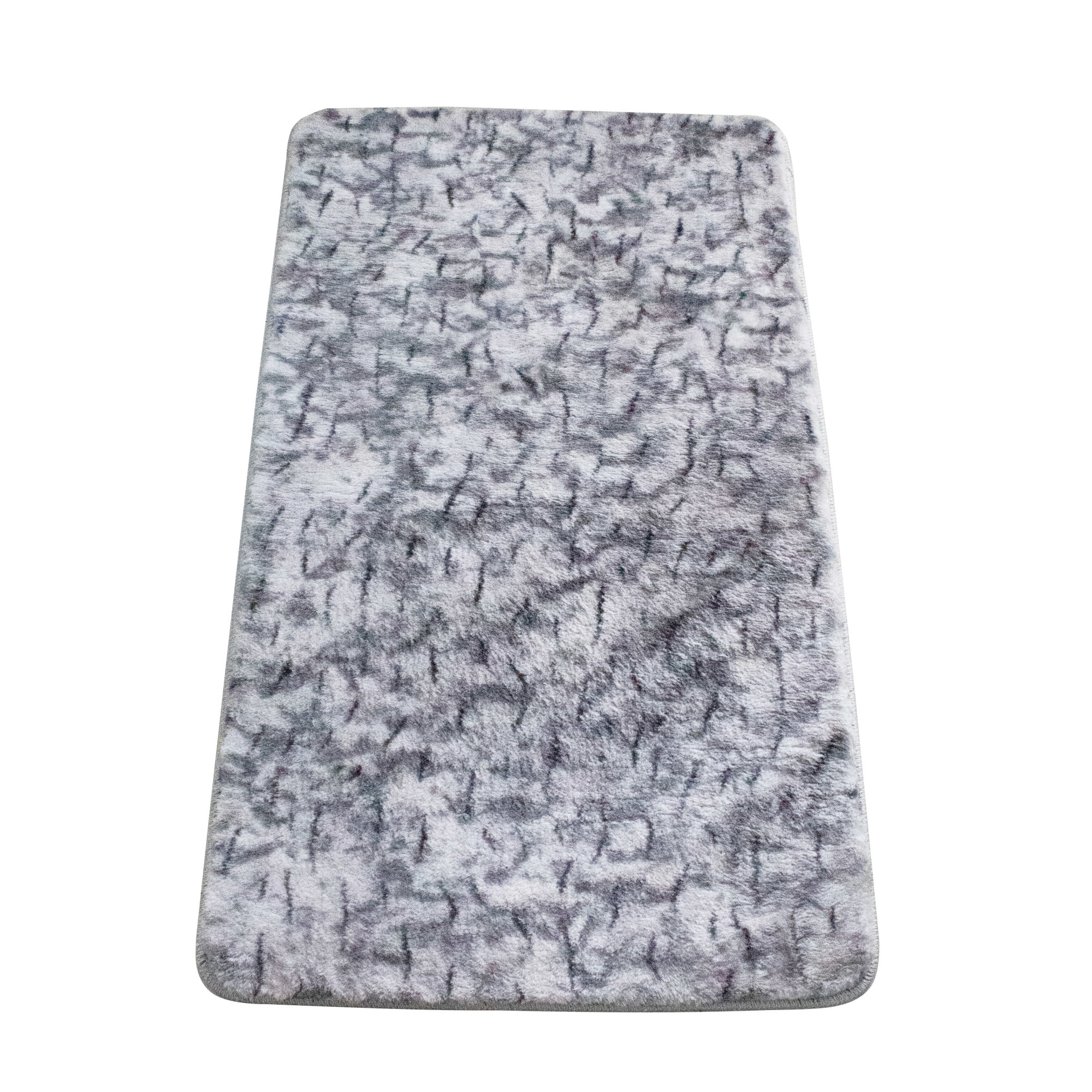 Covor Shaggy tip blanita ,60x100cm, poliester 100%, gramaj 1400g/mp, dos antislip PVC cu buline, model rectangular , culoare pete gri