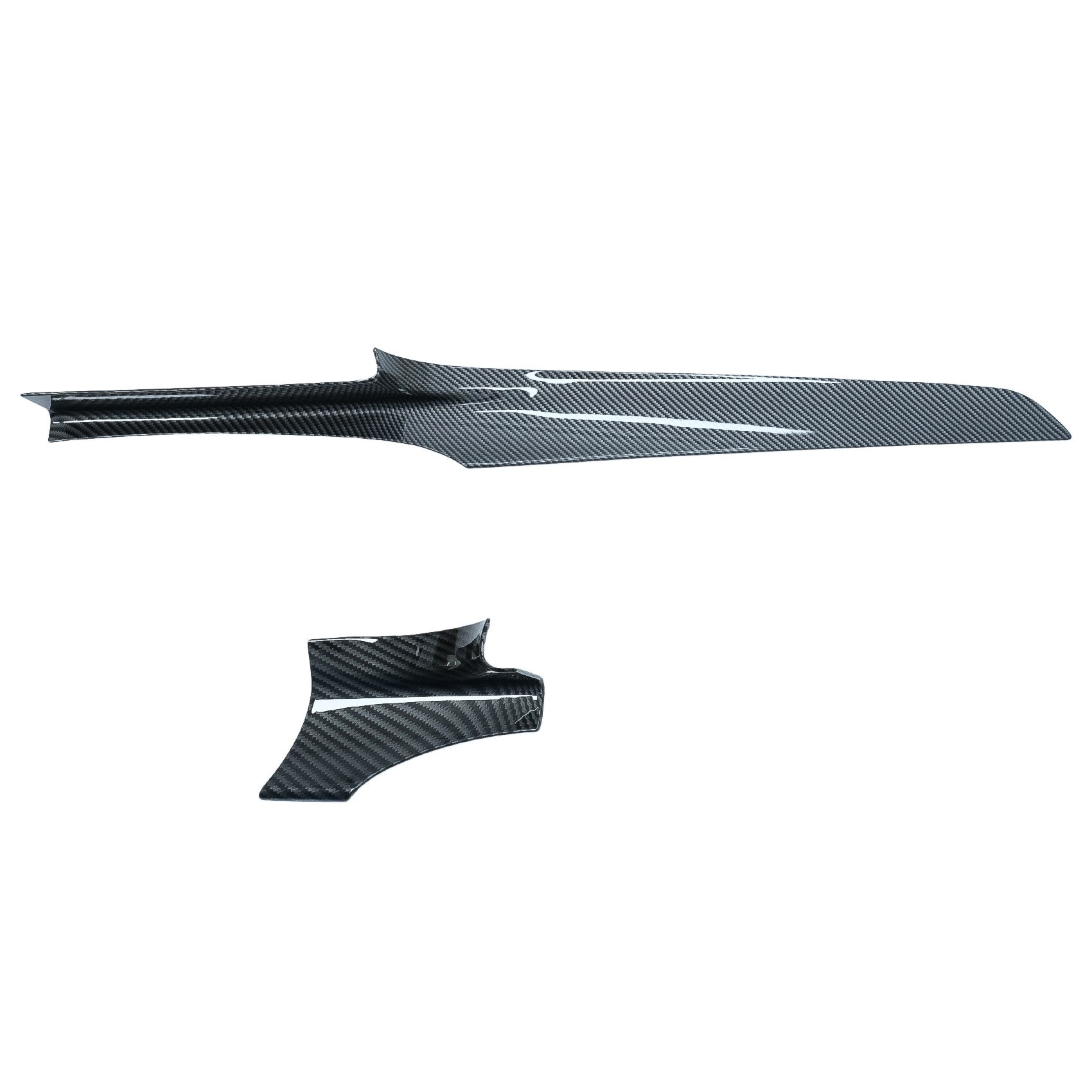 Set 2 Bucati Trim Interior Consola compatibil cu Mercedes-Benz C-Class W205 (2014-2018) GLC X253 (2015-2018) Carbon Fiber Style LHD (INTRIMW205)