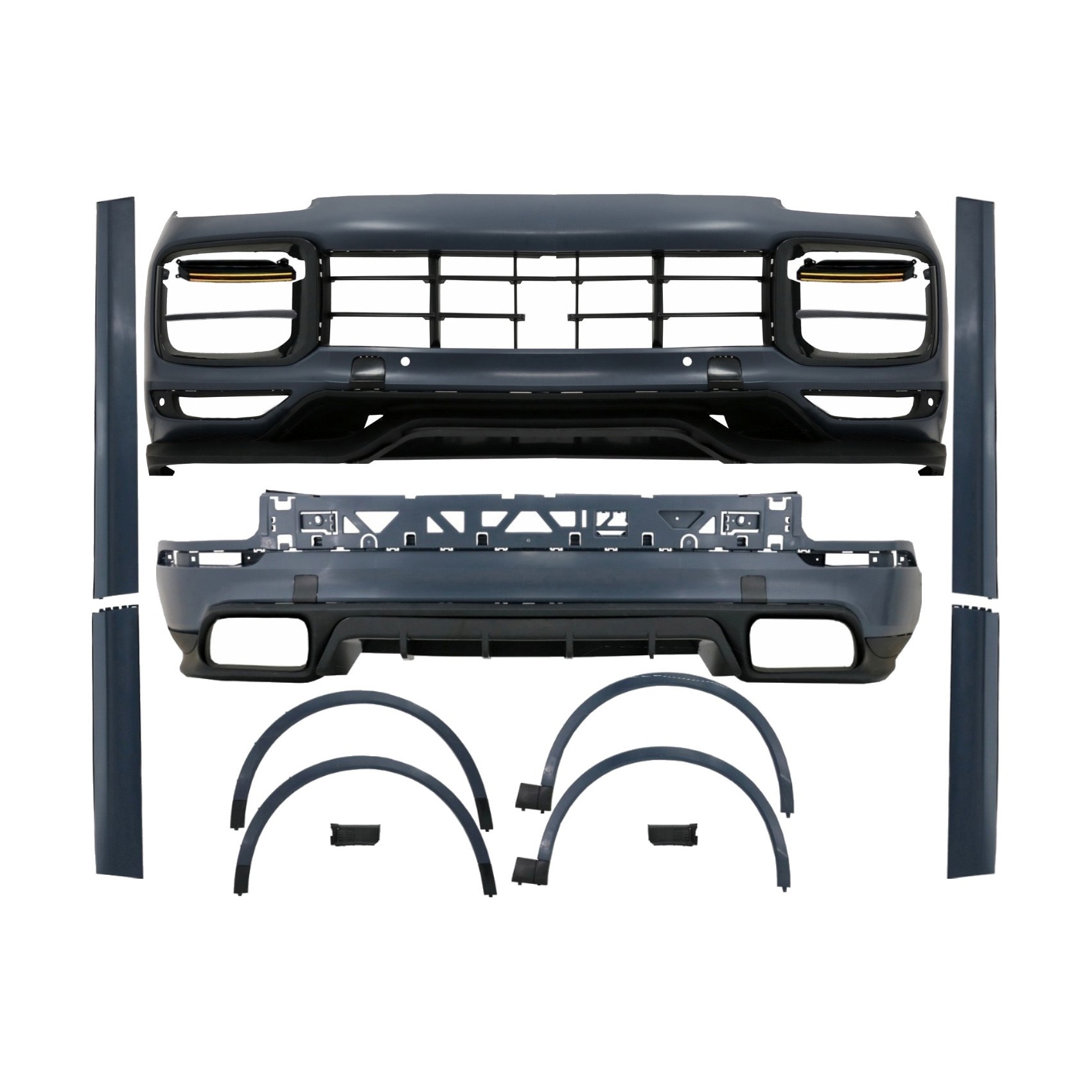 Pachet Exterior Complet compatibil cu Porsche Cayenne 9Y0 (2018-Up) Conversie la Turbo sau Aero Design (CBPOCY4)