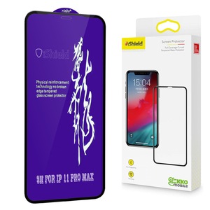 Folie sticla pentru iPhone 11 Pro Max - Tempered Glass RINBO 6D, Full Glue, protectie ecran, transparenta cu margini negre, usor curbate iShield®