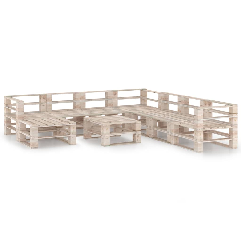 Mobilier de gradina din paleti cu 8 piese, vidaXL, Lemn, 70 x 67.5 x 62 cm, Maro