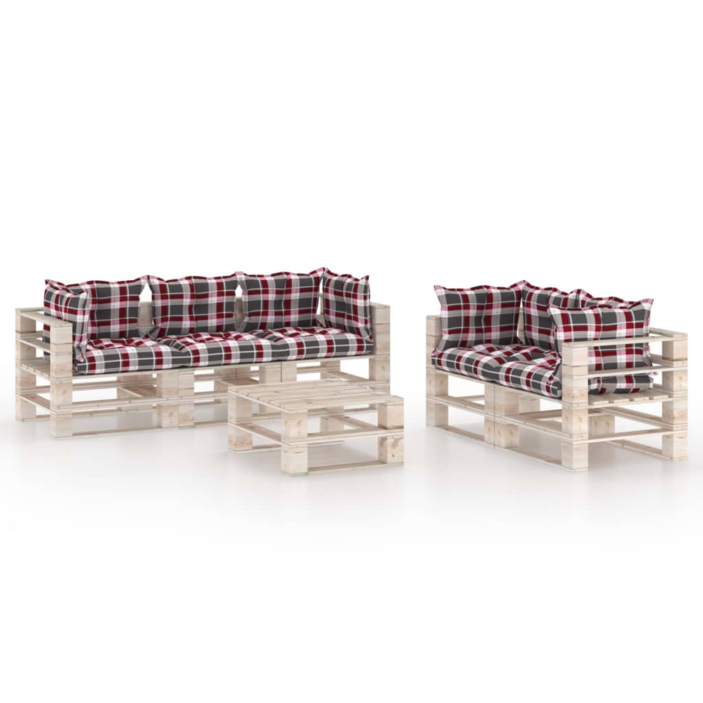Set mobilier gradina din paleti cu perne, 6 piese, lemn de pin