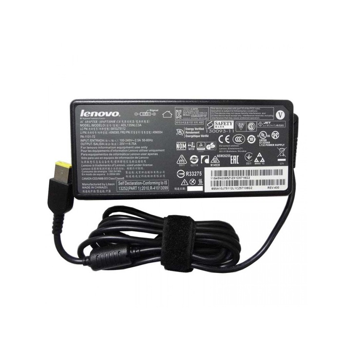 Зарядно устройство, За Lenovo Yoga 720-15IKB Ideapad Y700-15ISK Y520-15IKBN ThinkPad T470P T440p Y50-70, 135 W, USB