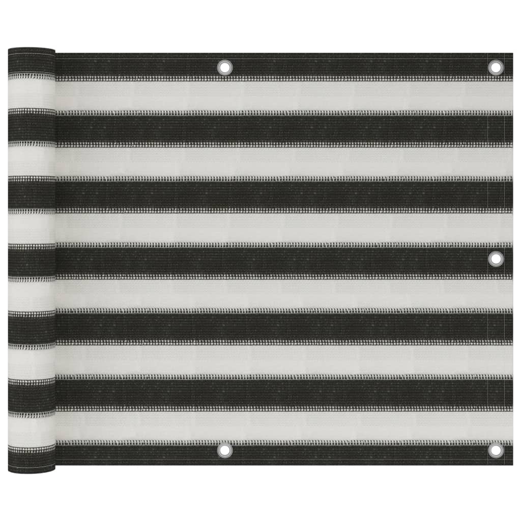 Paravan de balcon, vidaXL, Polietilena, 75 x 300 cm, Antracit/Alb