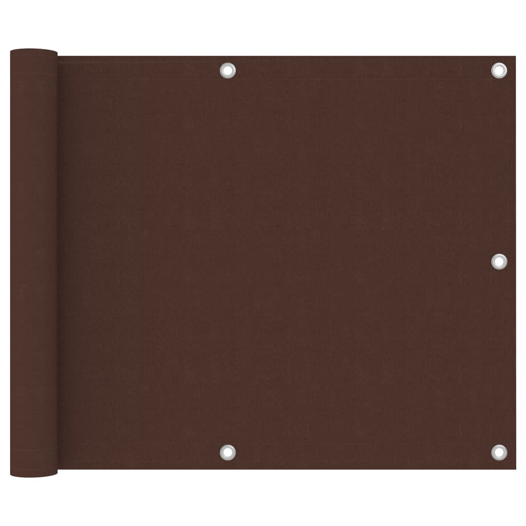 Paravan de balcon, maro, 75 x 500 cm, tesatura oxford