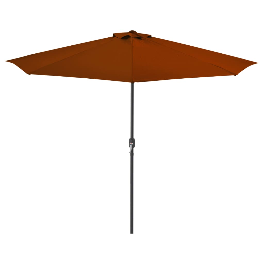 Umbrela de balcon, vidaXL, Tesatura/Otel/Aluminiu, 300 x 150 x 253 cm, Portocaliu caramiziu