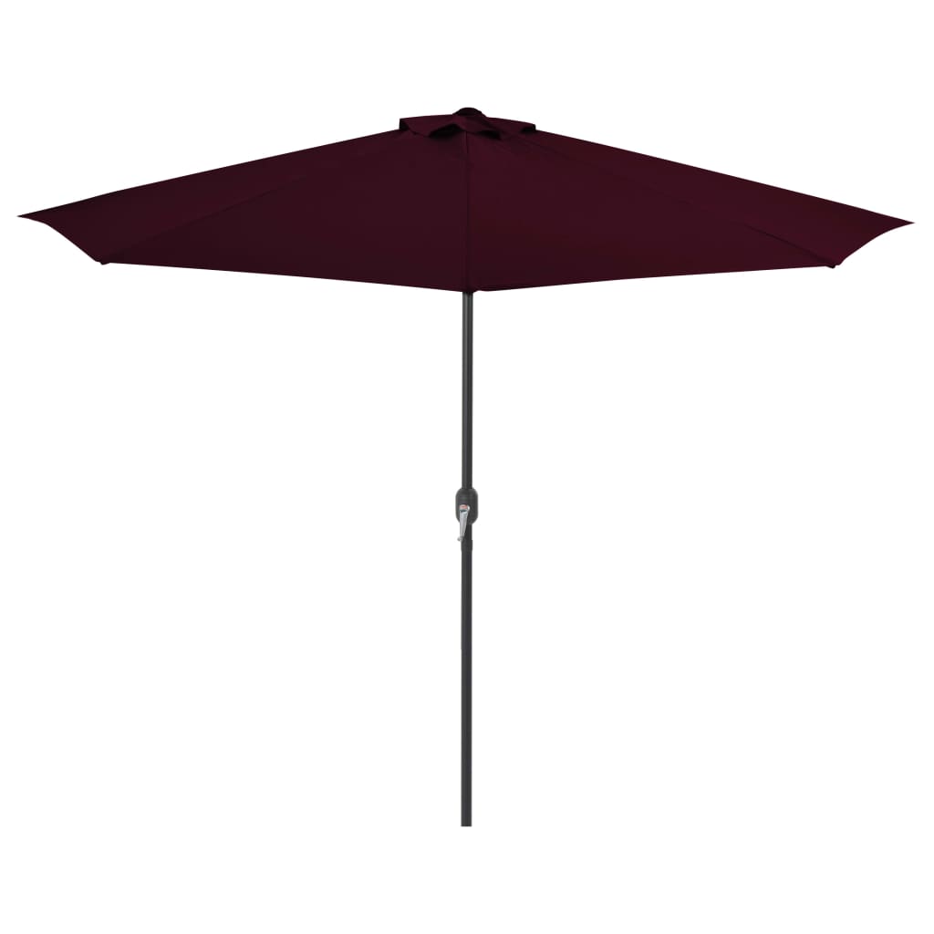Umbrela de balcon, vidaXL, Tesatura/Otel/Aluminiu, 300 x 150 x 253 cm, Rosu bordo