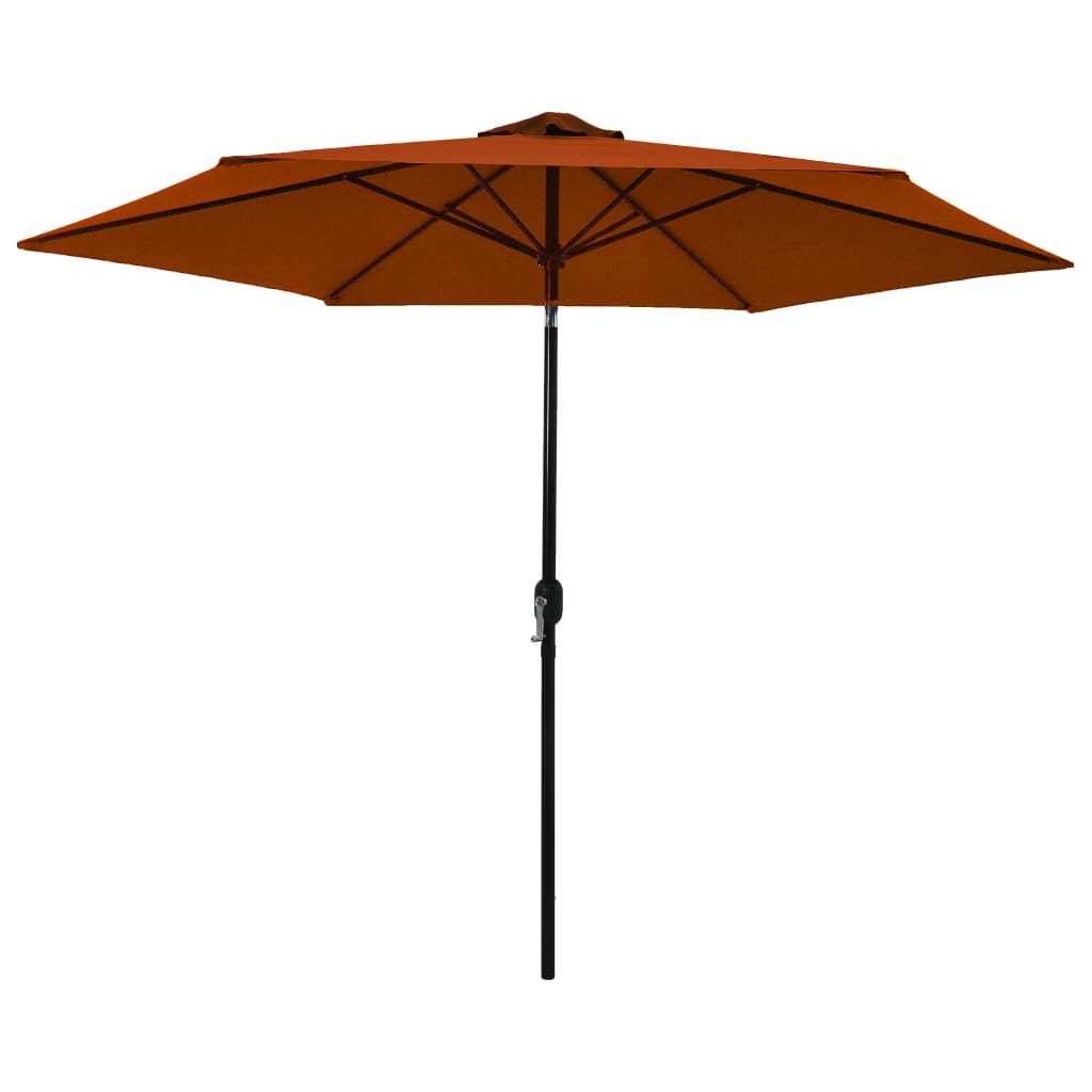 Umbrela de soare de exterior cu stalp metalic, vidaXL, Tesatura, 300 x 245 cm, Rosu bordo