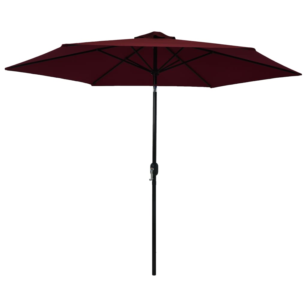 Umbrela de soare de exterior cu stalp metalic, vidaXL, Tesatura, 300 x 245 cm, Rosu