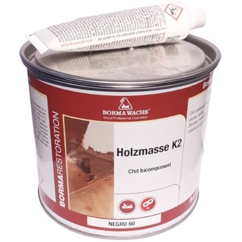 Chit bicomponent pe baza de solvent pentru lemn, Borma Wachs, 750 grame, culoare negru Chit bicomponent pe baza de solvent pentru lemn, Borma Wachs, 750 grame, culoare negru