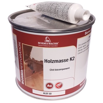 Chit bicomponent pe baza de solvent pentru lemn, Borma Wachs, 750 grame, culoare alb Chit bicomponent pe baza de solvent pentru lemn, Borma Wachs, 750 grame, culoare alb