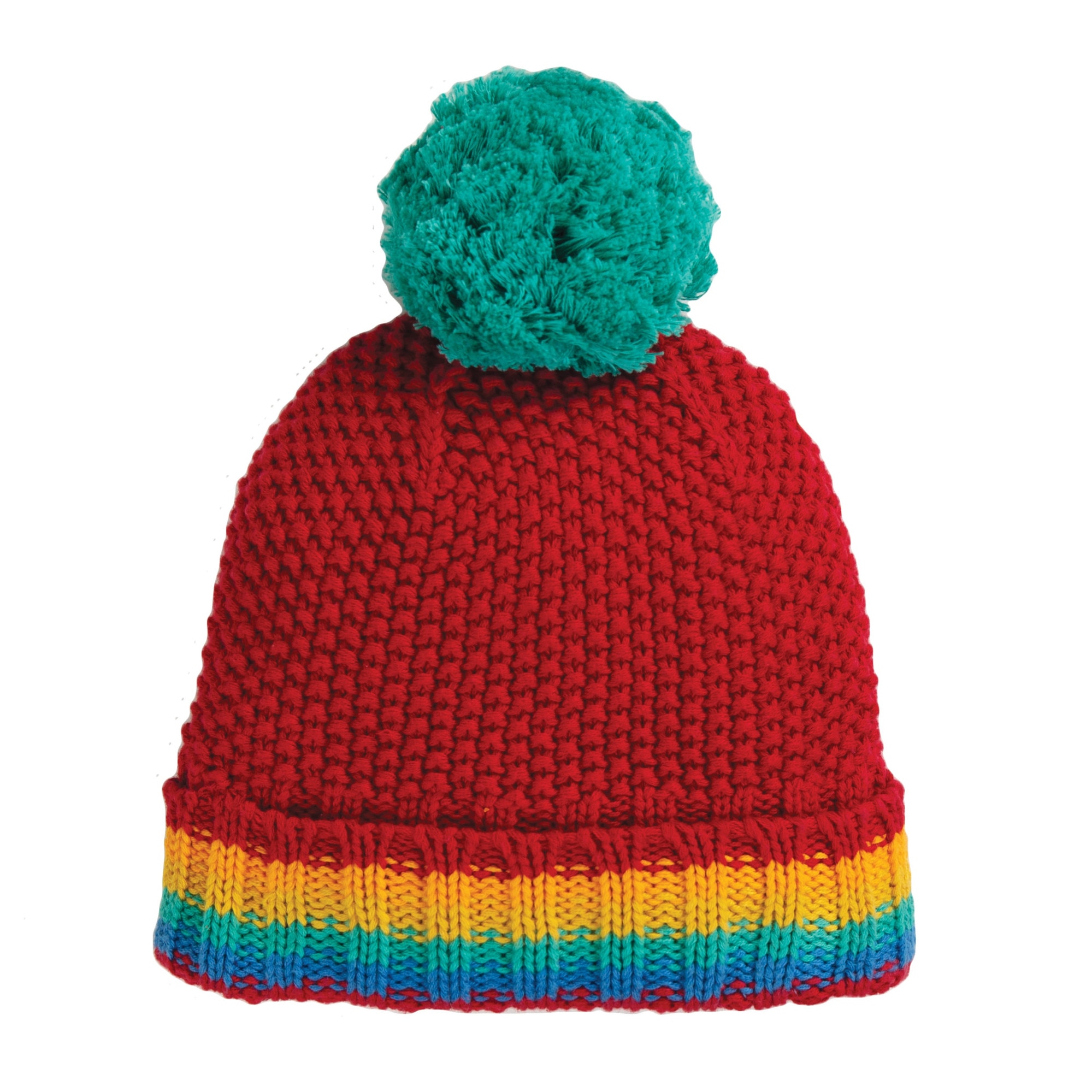 Caciula moale, rosu tango, bumbac organic, multicolor, copii