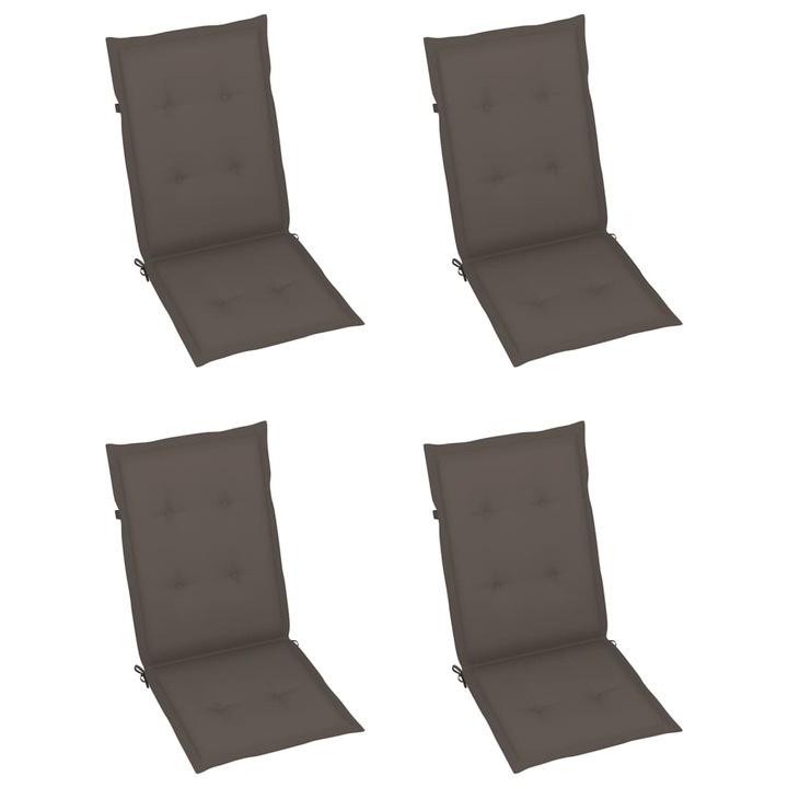 Set perne scaun de gradina, 4 buc gri taupe, 120 x 50 x 3 cm 47541