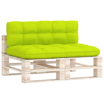 Set de 2 perne pentru canapea de gradina din paleti, vidaXL, Tesatura, 120 x 80 x 12 cm, Verde deschis Set de 2 perne pentru canapea de gradina din paleti, vidaXL, Tesatura, 120 x 80 x 12 cm, Verde deschis
