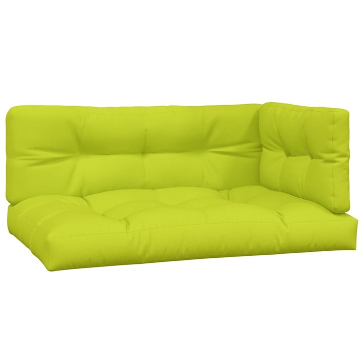 Комплект палетни възглавници vidaXL, 3 бр, яркозелени, текстил, 5.45 Kg