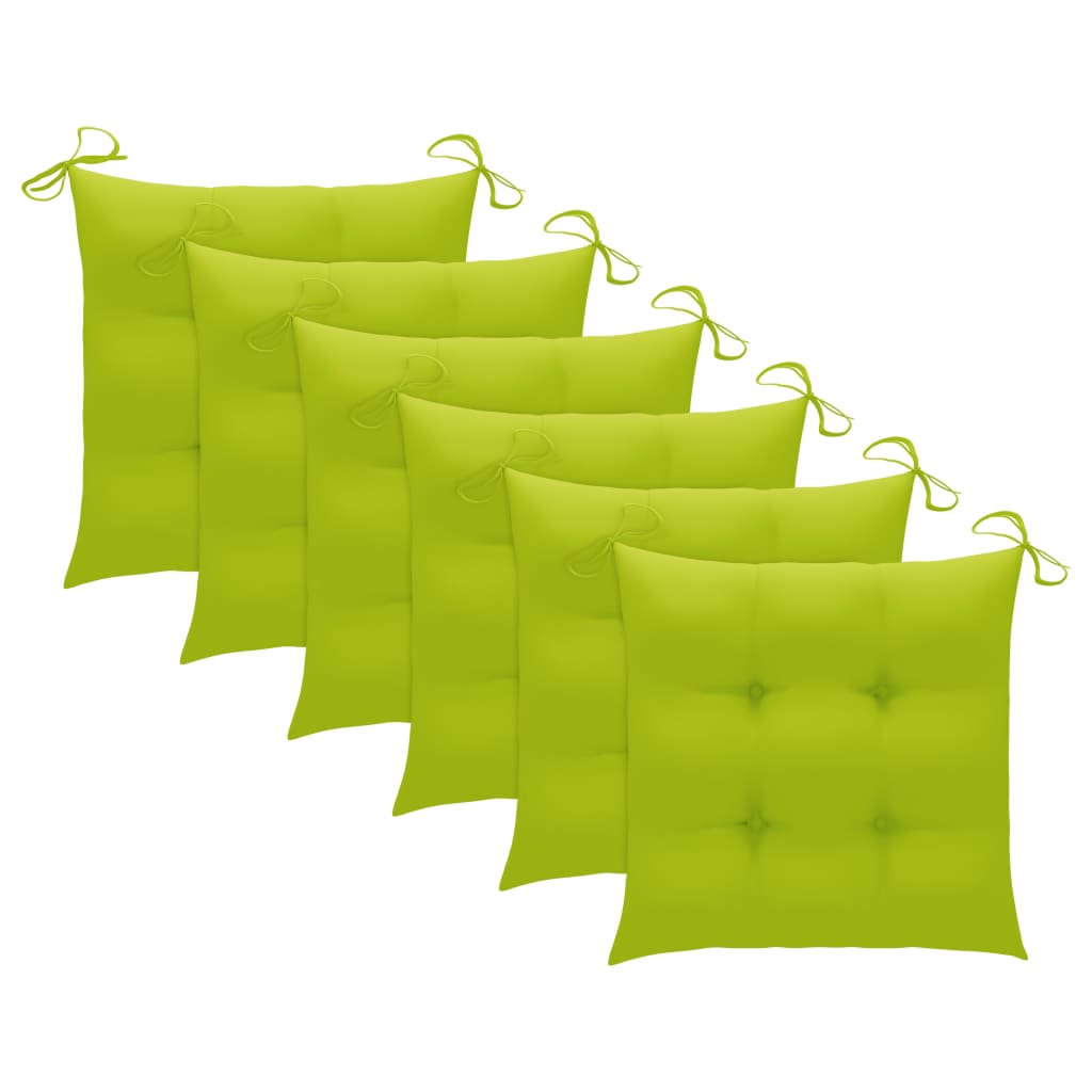 Set de 6 perne de scaun, vidaXL, Tesatura, 40 x 40 x 7 cm, Verde aprins