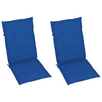 Set de 2 perne de scaun de gradina vidaXL, Poliester, 120 x 50 x 7 cm, Albastru regal Set de 2 perne de scaun de gradina vidaXL, Poliester, 120 x 50 x 7 cm, Albastru regal