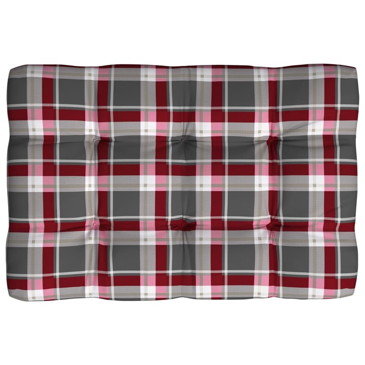 Комплект от 5 възглавници за диван, червено каре, vidaXL, Плат, 120 x 80 x 12 см, Многоцветен