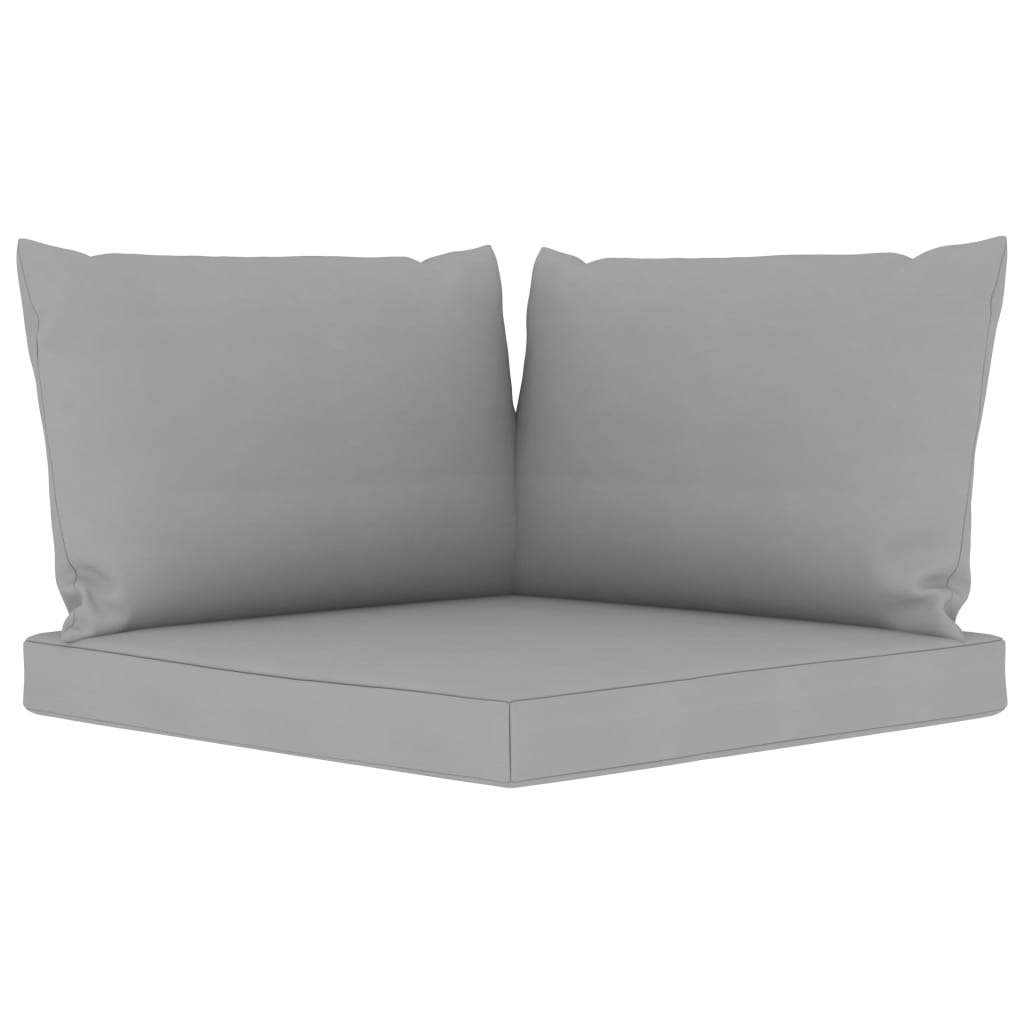 Set de 3 perne pentru canapea din paleti, vidaXL, Tesatura, 60 x 60 x 6 cm, Gri