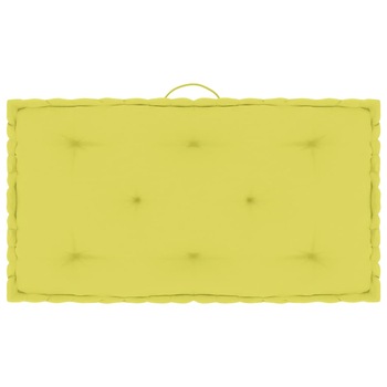 Perna de podea cu maner pentru canapea din paleti, vidaXL, Bumbac, 73 x 40 x 7 cm, Verde